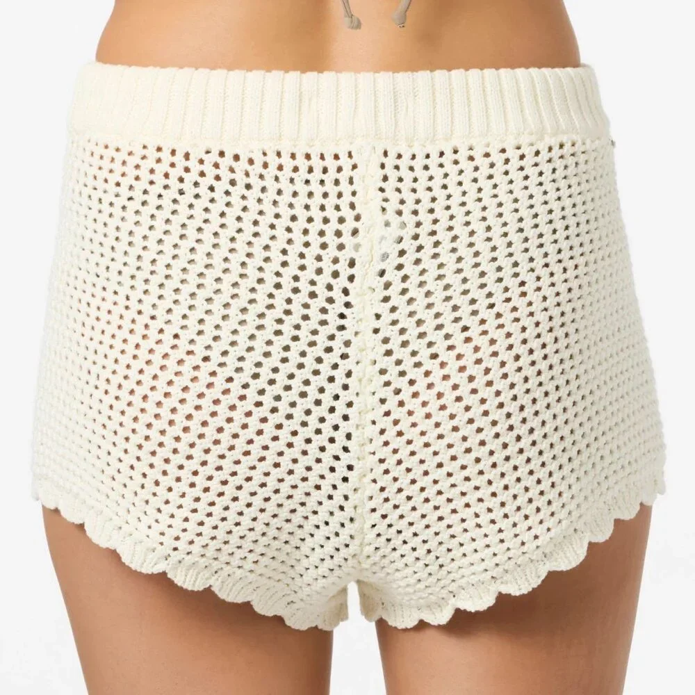 O'Neill Cream Crochet Knit Beach Shorts - Picture 2 of 6